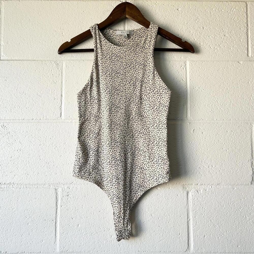 Gaze Leopard Animal Print Sleeveless One Piece Bodysuit Women's XS